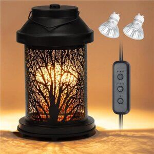 Candle Warmer Lamp Vintage Electric Wax Melt Timer Dimming Home Bedroom Decor
